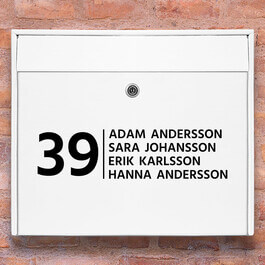 Brevlåda stickers - 1 Namn stickers klistermärke för brevlåda