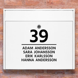 Brevlåda stickers - 2 Namn stickers klistermärke för brevlåda