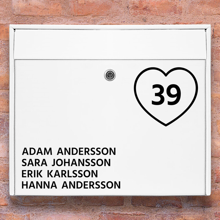 Brevlåda stickers – Hjärta klistermärke för brevlåda
