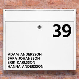 Brevlåda stickers - 1 namnskylt klistermärke för brevlåda