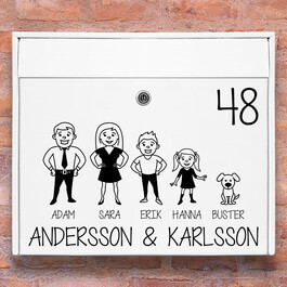 Brevlåda stickers - #2 familj klistermärke för brevlåda